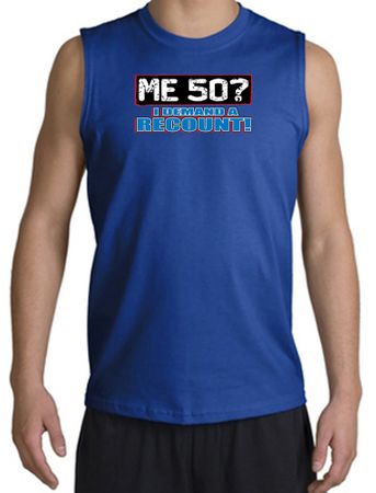 50th Birthday Shooter - Funny Me 50 Years Adult Royal Muscle Shirt