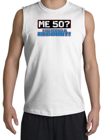 50th Birthday Shooter - Funny Me 50 Years Adult White Muscle Shirt