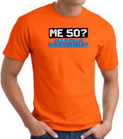 50th Birthday T-shirt Funny - Me 50 Years Adult Orange Tee Shirt