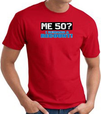 50th Birthday T-shirt Funny - Me 50 Years Adult Red Tee Shirt
