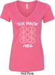 6 Pack Abs Beer Funny Ladies V-Neck Shirt