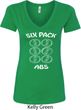 6 Pack Abs Beer Funny Ladies V-Neck Shirt