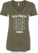6 Pack Abs Beer Funny Ladies V-Neck Shirt