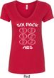 6 Pack Abs Beer Funny Ladies V-Neck Shirt