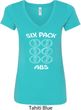 6 Pack Abs Beer Funny Ladies V-Neck Shirt
