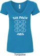 6 Pack Abs Beer Funny Ladies V-Neck Shirt