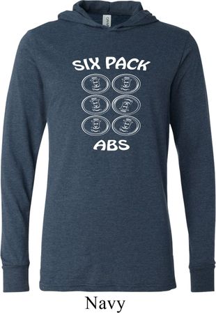 6 Pack Abs Beer Funny Lightweight Hoodie Tee