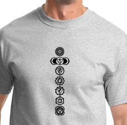 7 Chakras Black Print Mens Yoga Shirts