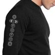 7 Chakras Mens Yoga Long Sleeve Tee Shirt - Arm Print - Black
