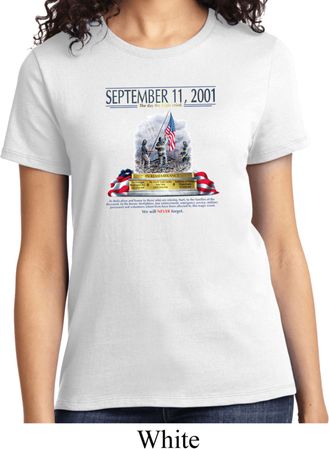 9-11 Never Forget Ladies Shirt