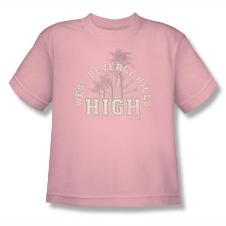 90210 Shirt Kids Beverly Hills High Pale Pink T-Shirt