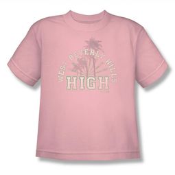 90210 Shirt Kids Beverly Hills High Pale Pink T-Shirt