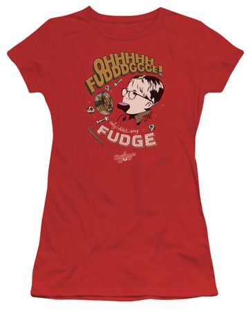 A Christmas Story Juniors Shirt Oh Fudge Red T-Shirt