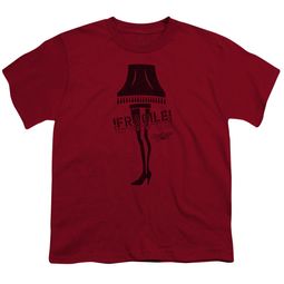 A Christmas Story Kids Shirt Fragile Leg Lamp Cardinal Red T-Shirt