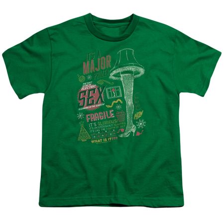 A Christmas Story Kids Shirt Its A Major Prize Kelly Green T-Shirt