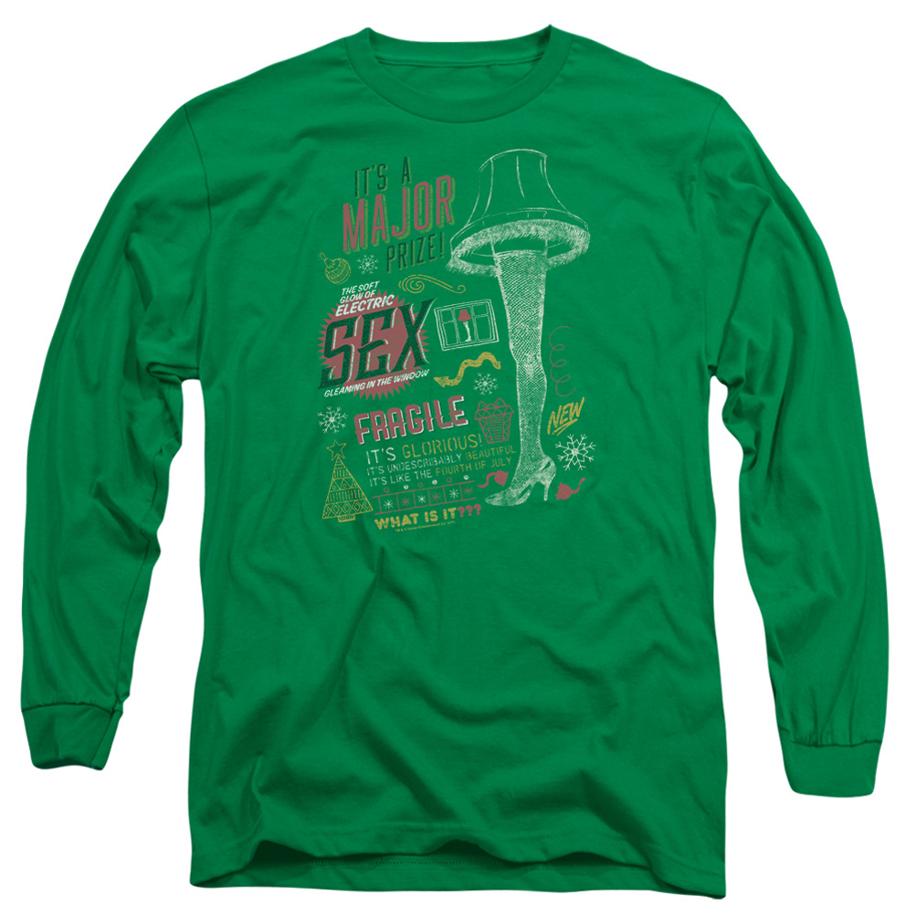 A Christmas Story Long Sleeve Shirt Its A Major Prize Kelly Green Tee T