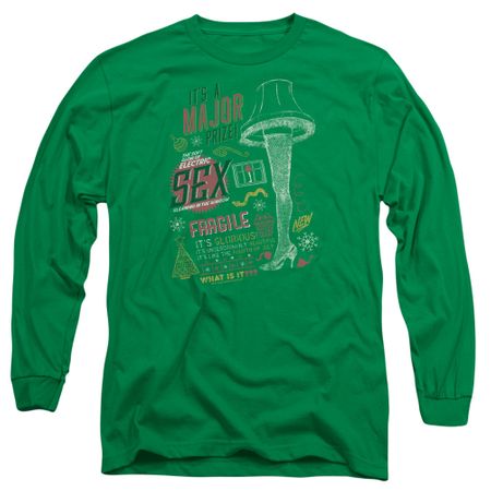 A Christmas Story Long Sleeve Shirt Its A Major Prize Kelly Green Tee T-Shirt