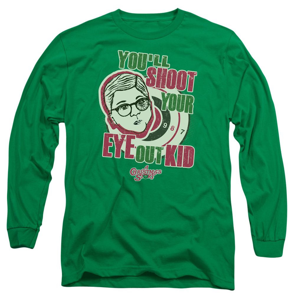 A Christmas Story Long Sleeve Shirt You'll Shoot Your Eye Out Green Tee