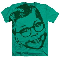 A Christmas Story Shirt Big Head Ralphie 2 Heather Kelly Green T-Shirt