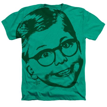 A Christmas Story Shirt Big Head Ralphie 2 Heather Kelly Green T-Shirt