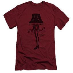 A Christmas Story Slim Fit Shirt Fragile Leg Lamp Cardinal Red T-Shirt