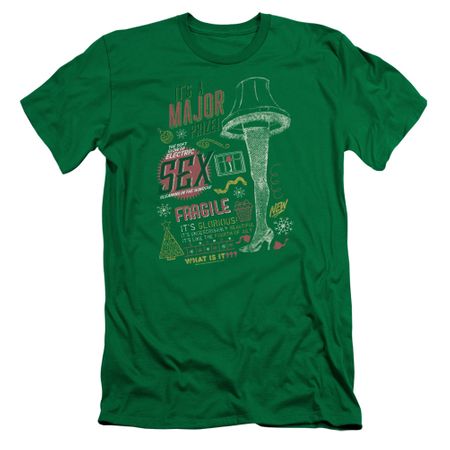 A Christmas Story Slim Fit Shirt Its A Major Prize Kelly Green T-Shirt