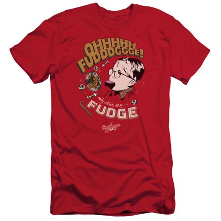 A Christmas Story Slim Fit Shirt Oh Fudge Red T-Shirt