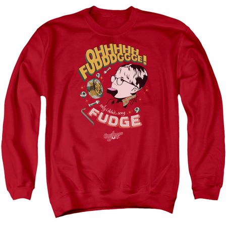 A Christmas Story Sweatshirt Oh Fudge Adult Red Sweat Shirt