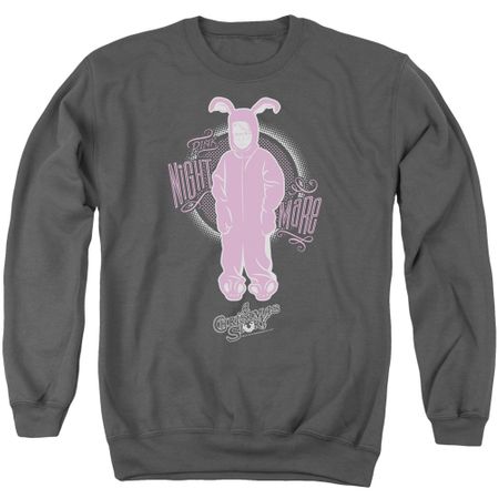 A Christmas Story Sweatshirt Pink Nightmare Adult Charcoal Sweat Shirt