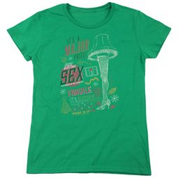 A Christmas Story Womens Shirt Its A Major Prize Kelly Green T-Shirt