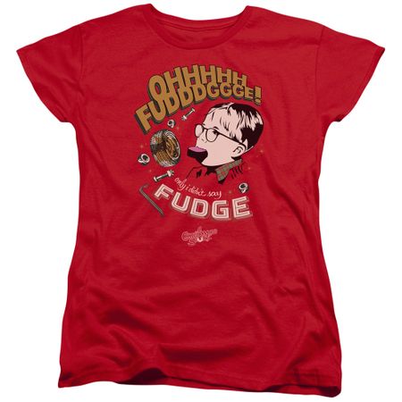 A Christmas Story Womens Shirt Oh Fudge Red T-Shirt