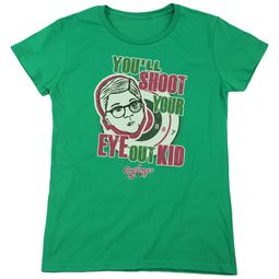 A Christmas Story Womens Shirt You'll Shoot Your Eye Out Green T-Shirt