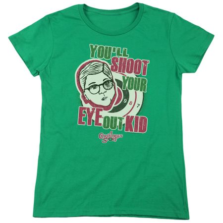 A Christmas Story Womens Shirt You'll Shoot Your Eye Out Green T-Shirt