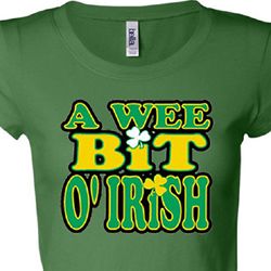 A Wee Bit Irish Shamrock Ladies Shirts