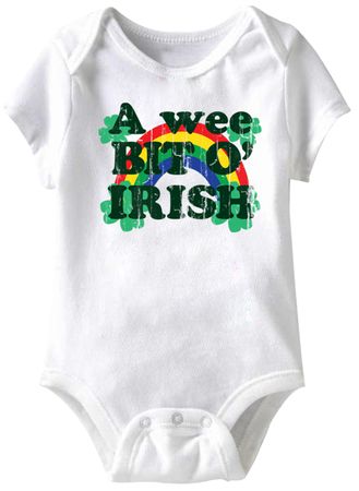 A Wee Kit O' Irish Funny Baby Romper White Infant Babies Creeper