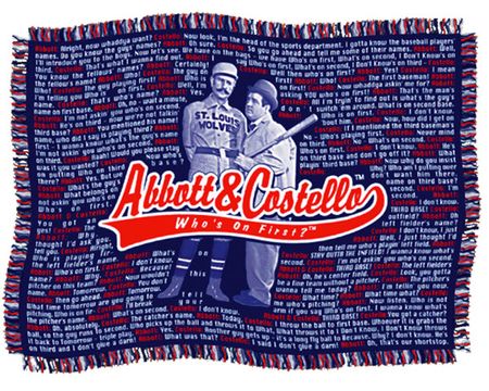 Abbot & Costello Throw Rug Who's On First Words