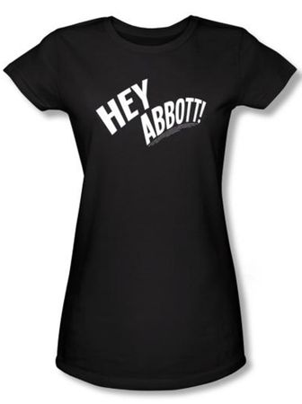 Abbott & Costello Juniors Shirt Funny Hey Abbott Black Tee T-shirt