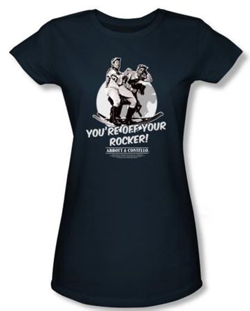 Abbott & Costello Juniors Shirt Off Your Rocker Navy Tee T-shirt