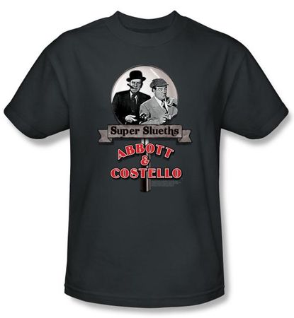 Abbott & Costello Kids Shirt Super Slueths Youth Charcoal Tee T-shirt