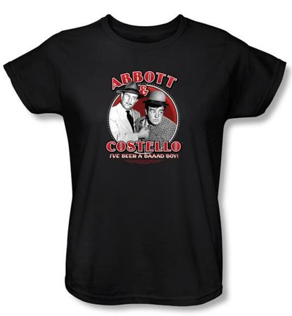Abbott & Costello Ladies Shirt Funny Bad Boy Black Tee T-shirt
