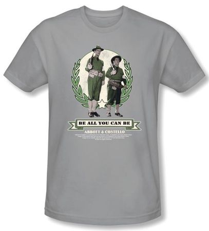 Abbott & Costello Shirt Be All You Can Be Silver Slim Fit Tee T-shirt