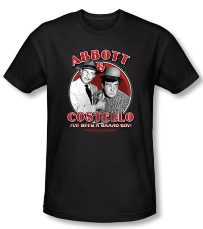 Abbott & Costello Shirt Funny Bad Boy Black Slim Fit Tee T-Shirt