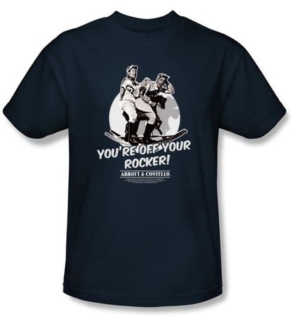 Abbott & Costello Shirt Funny Off Your Rocker Navy Tee T-Shirt