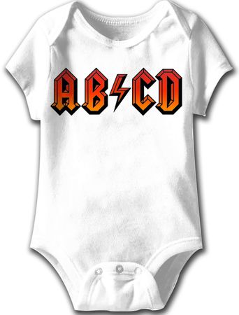 ABCD Funny Baby Romper White Infant Babies Creeper