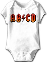 ABCD Funny Baby Romper White Infant Babies Creeper ABCD Funny Baby Romper White Infant Babies Creeper