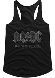 AC/DC Juniors Tank Top Back In Black Black Racerback