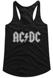 AC/DC Juniors Tank Top Band Logo Black Racerback