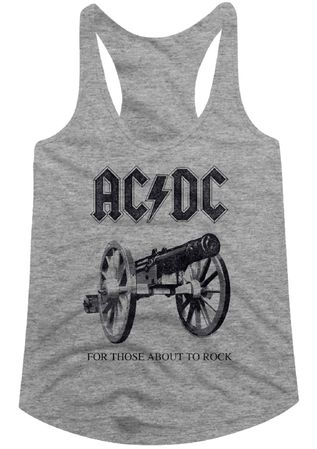AC/DC Juniors Tank Top For Those About To Rock Athletic Heather Racerback