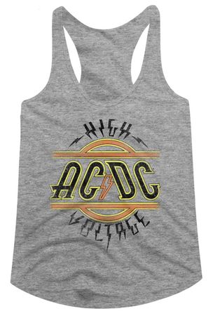 AC/DC Juniors Tank Top High Voltage Athletic Heather Racerback