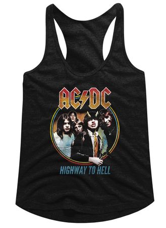 AC/DC Juniors Tank Top Highway To Hell Black Racerback